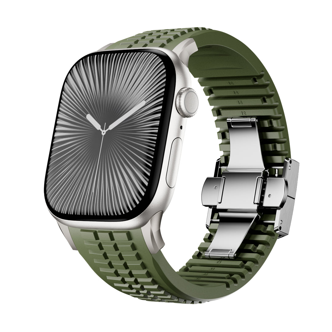 #Color_Green Band-Silver Buckle