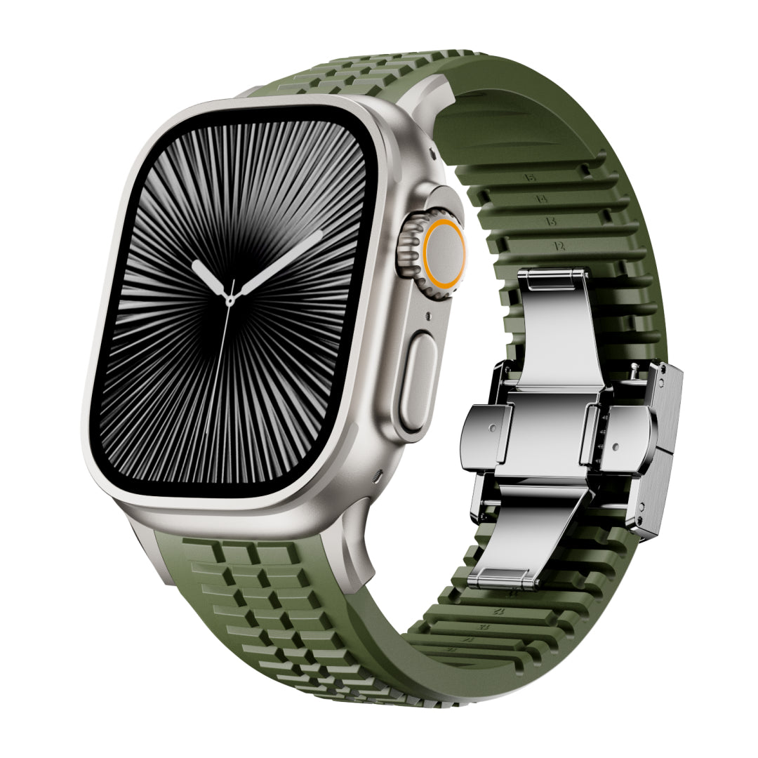 #Color_Green Band-Silver Buckle