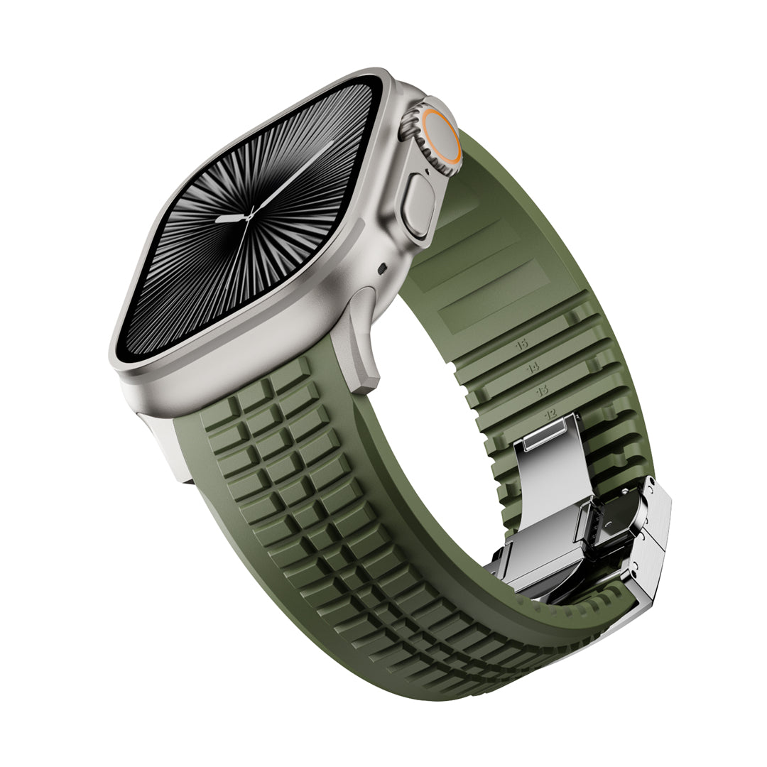 #Color_Green Band-Silver Buckle