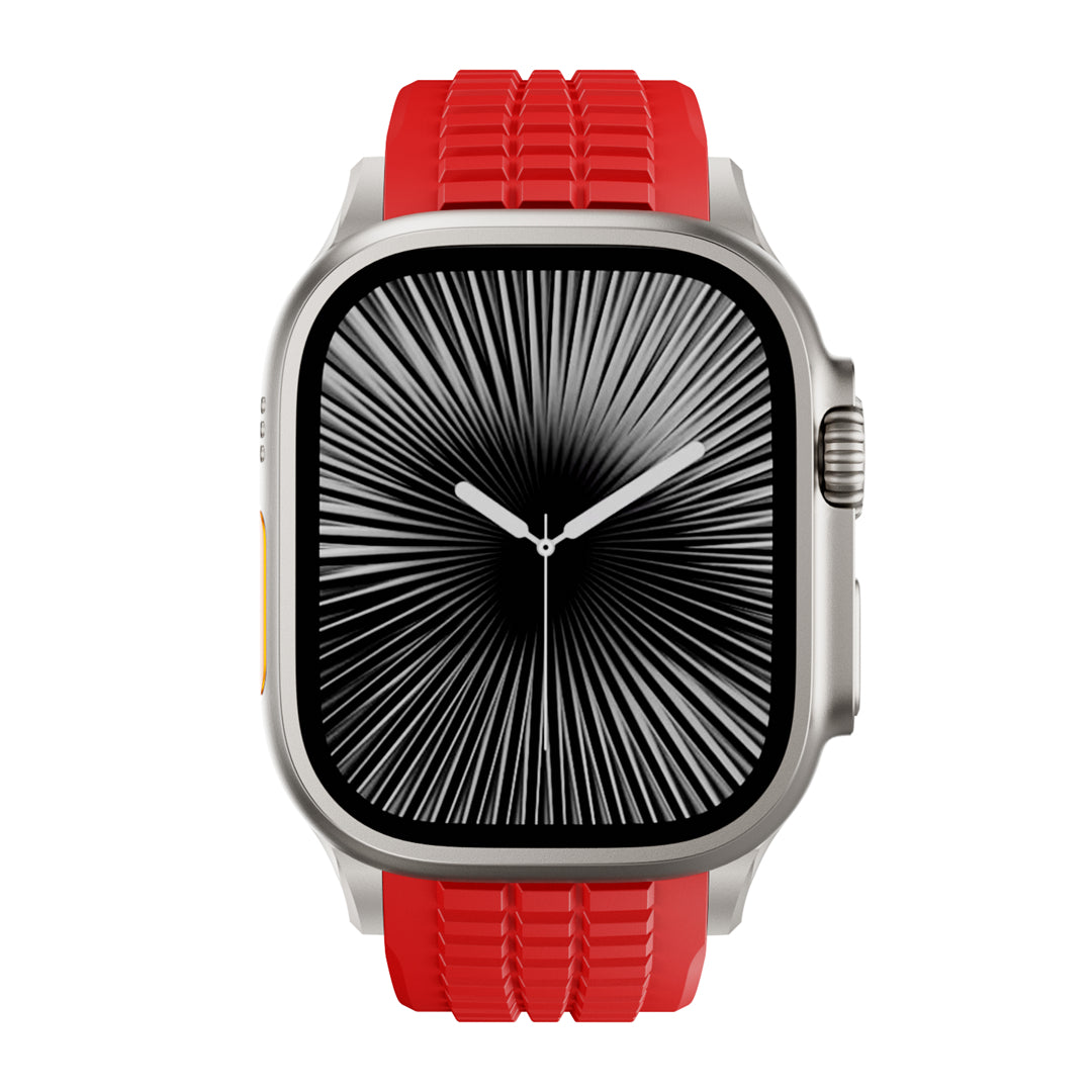 #Color_Red Band-Silver Buckle