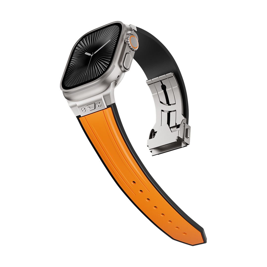 #Color_Orange Band-Silver Buckle