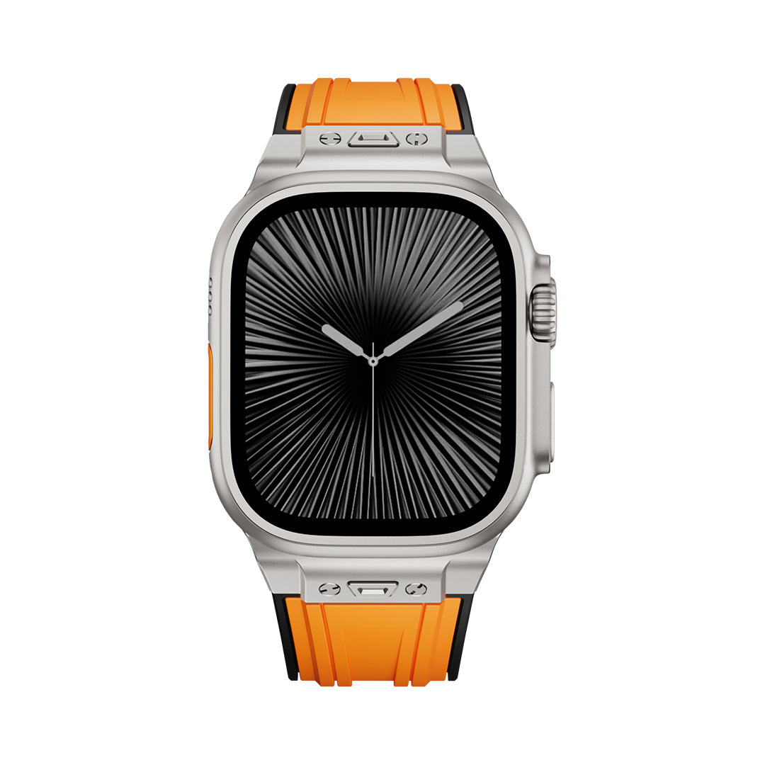 #Color_Orange Band-Silver Buckle