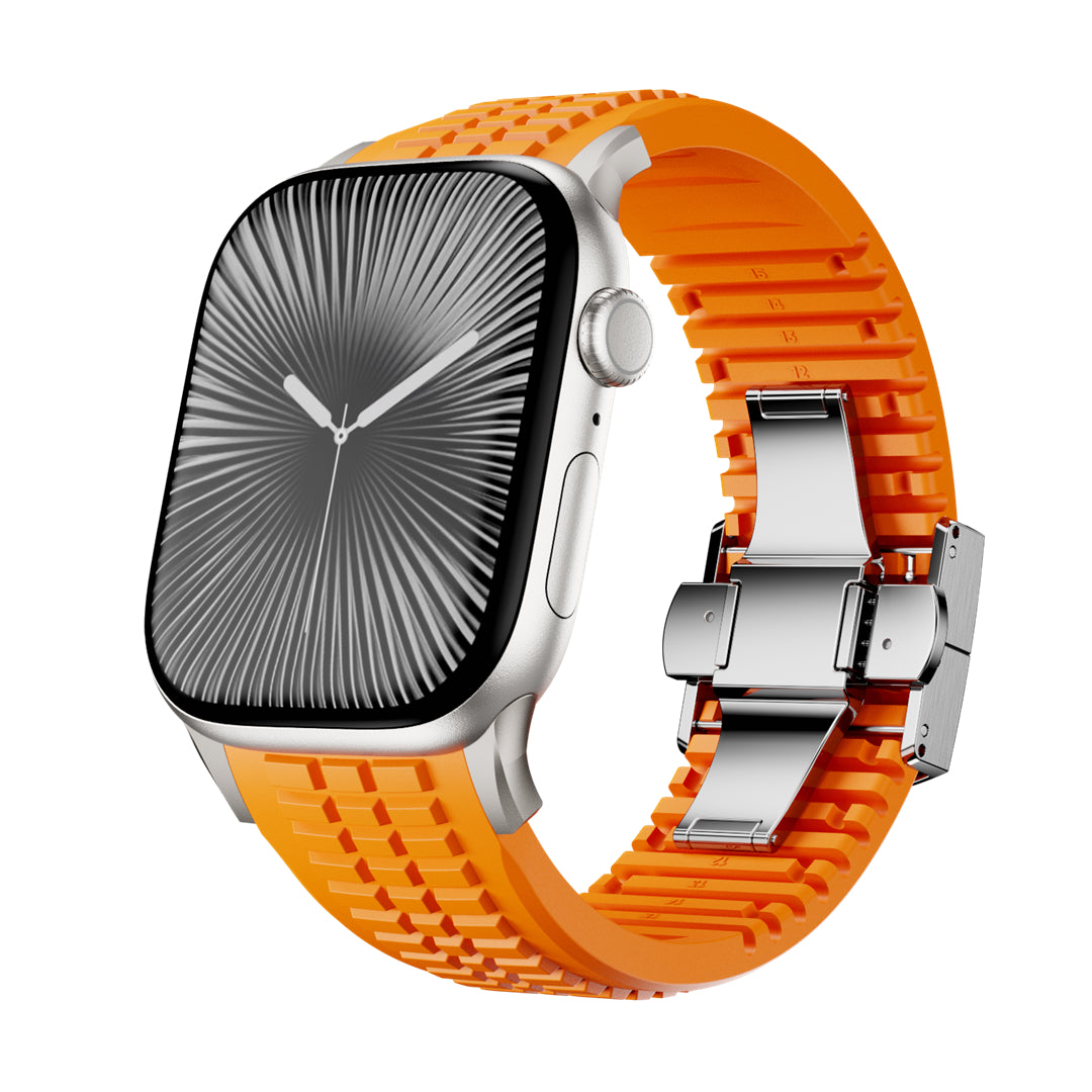 #Color_Orange Band-Silver Buckle
