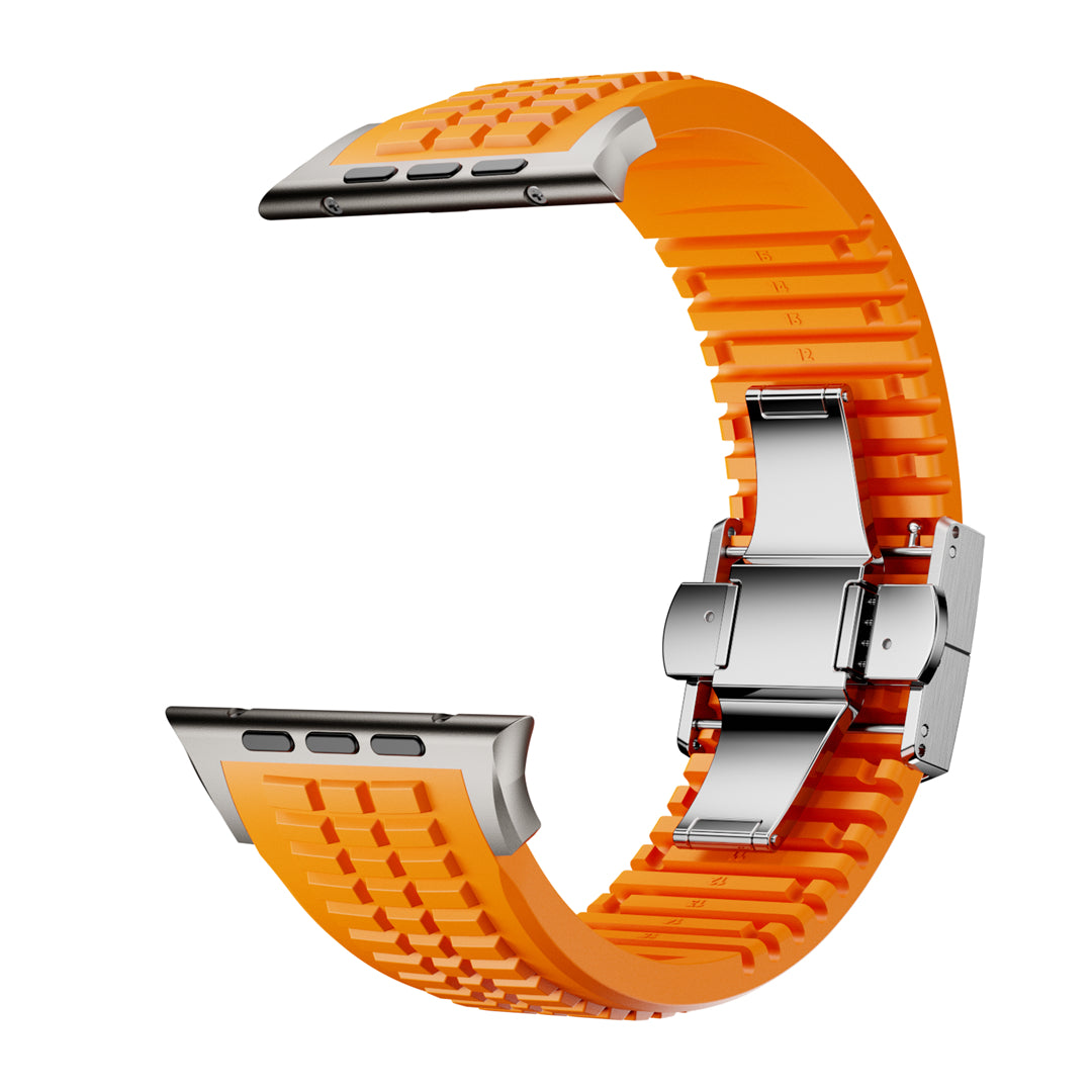 #Color_Orange Band-Silver Buckle