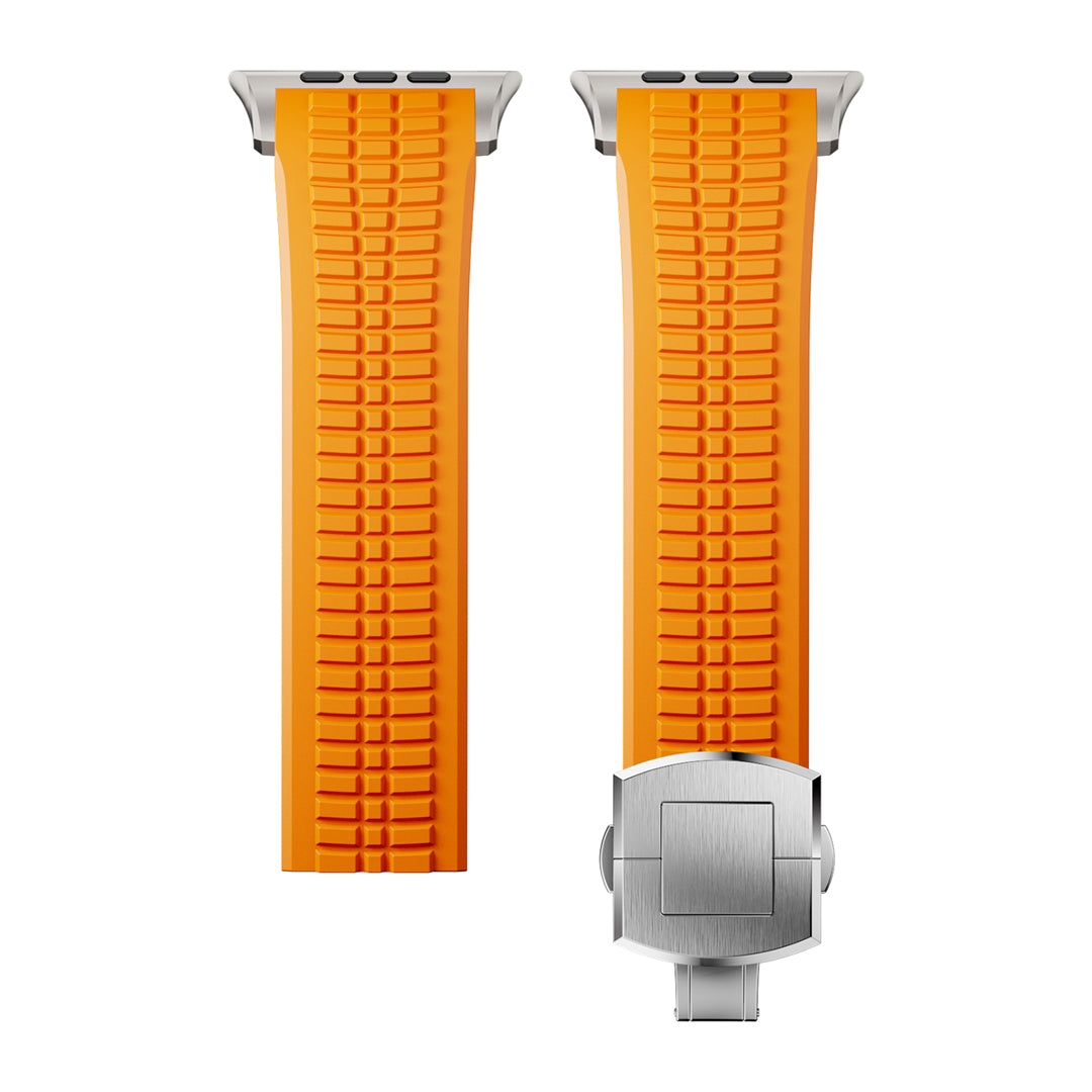 #Color_Orange Band-Silver Buckle