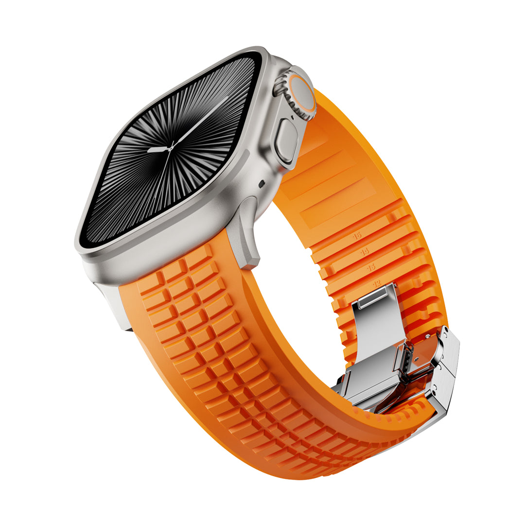 #Color_Orange Band-Silver Buckle
