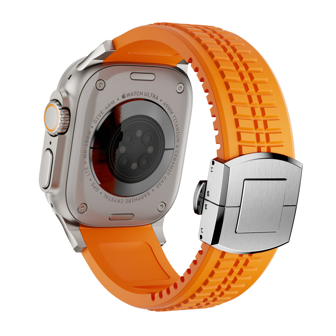 #Color_Orange Band-Silver Buckle