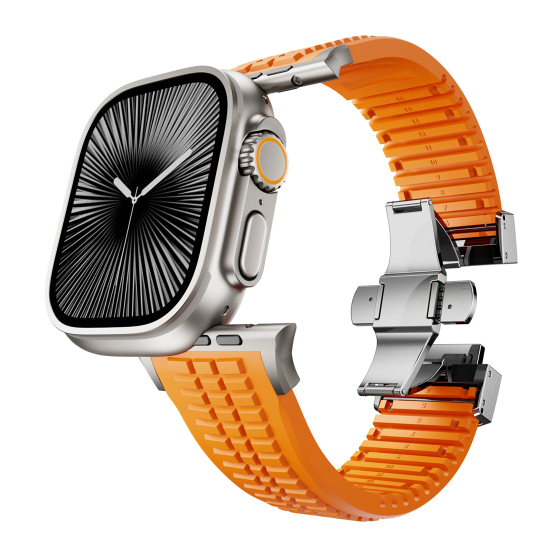 #Color_Orange Band-Silver Buckle