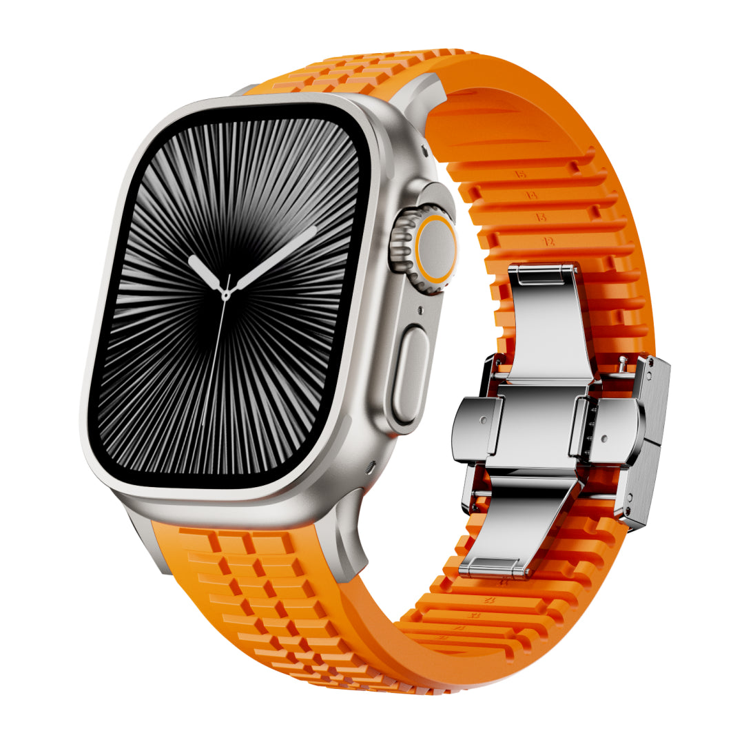 #Color_Orange Band-Silver Buckle