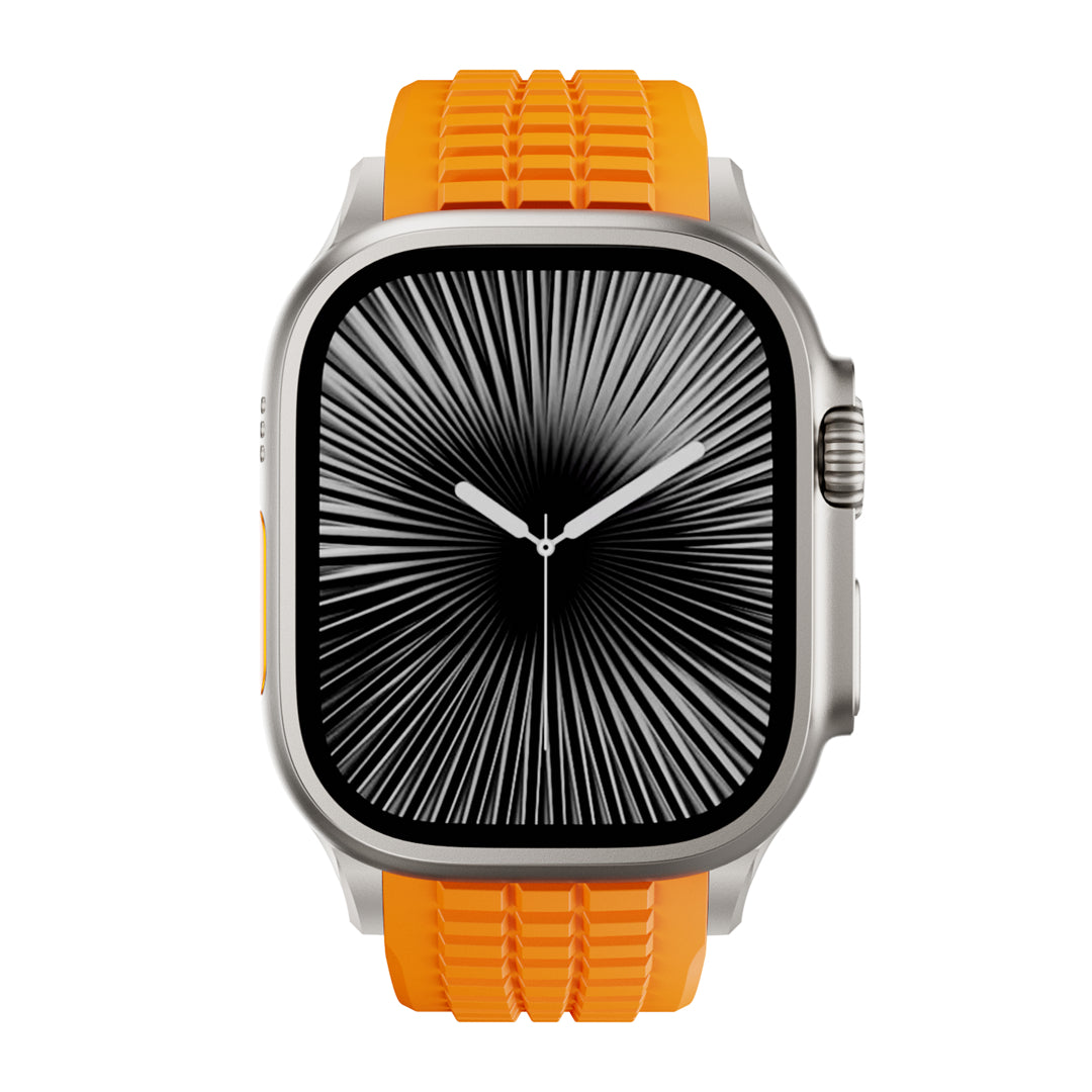#Color_Orange Band-Silver Buckle