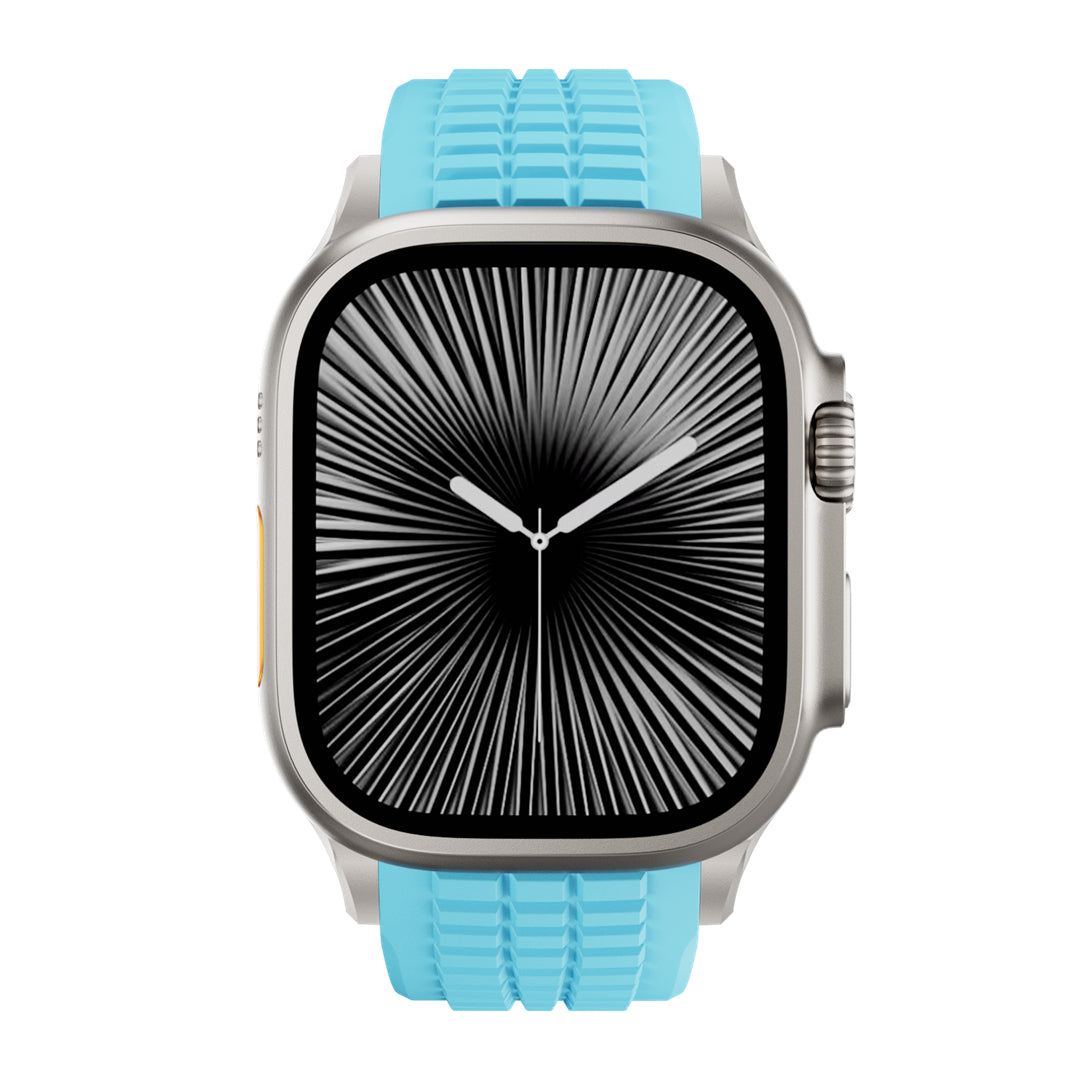 #Color_Glacier Blue Band-Silver Buckle