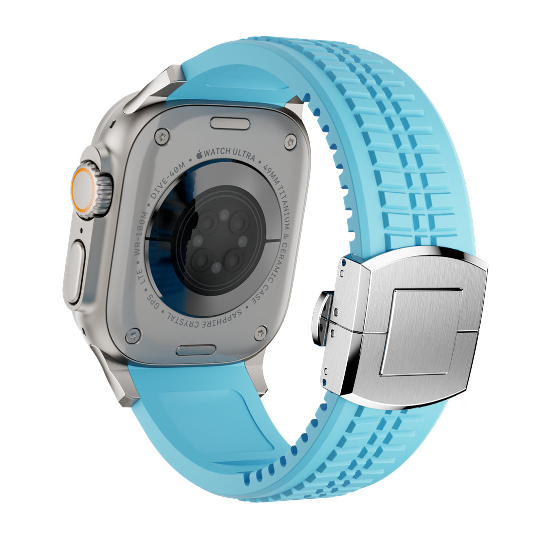#Color_Glacier Blue Band-Silver Buckle