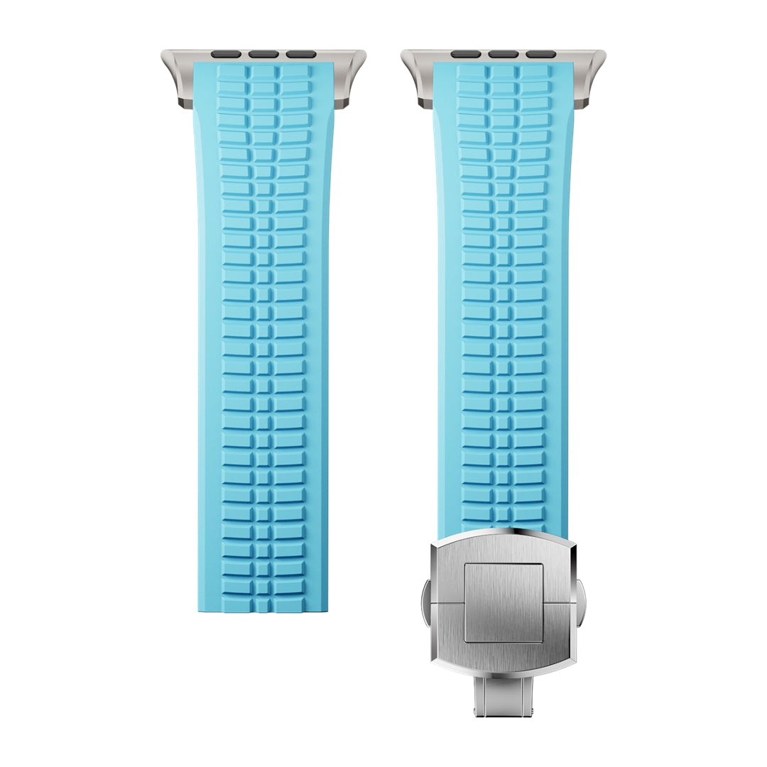 #Color_Glacier Blue Band-Silver Buckle