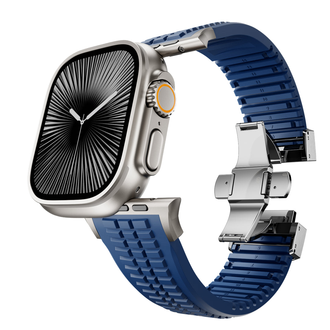 #Color_Blue Band-Silver Buckle