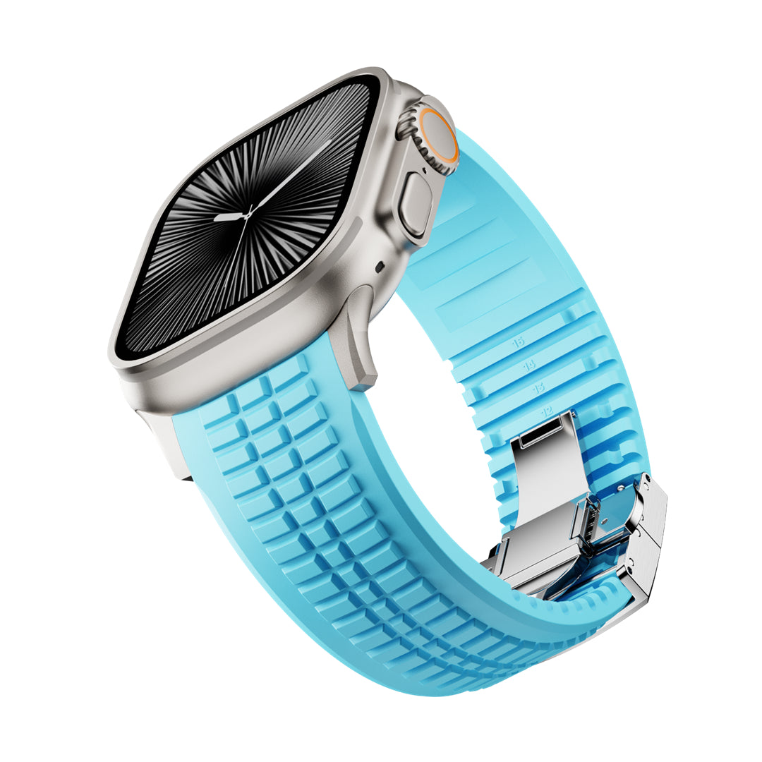 #Color_Glacier Blue Band-Silver Buckle