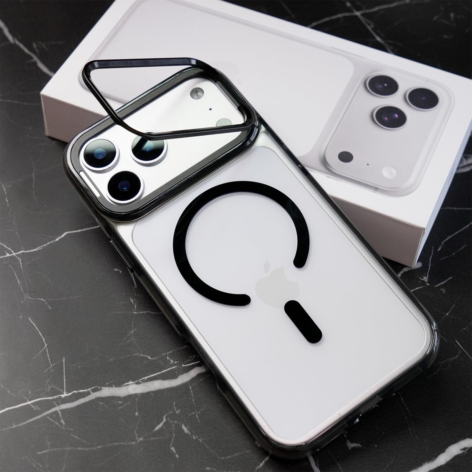 Transparent Stand Magnetic Case For iPhone