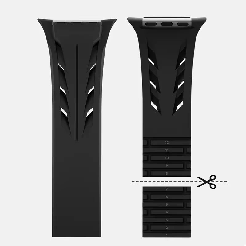 Luxury Butterfly Buckle FKM Rubber Band for Apple Watch