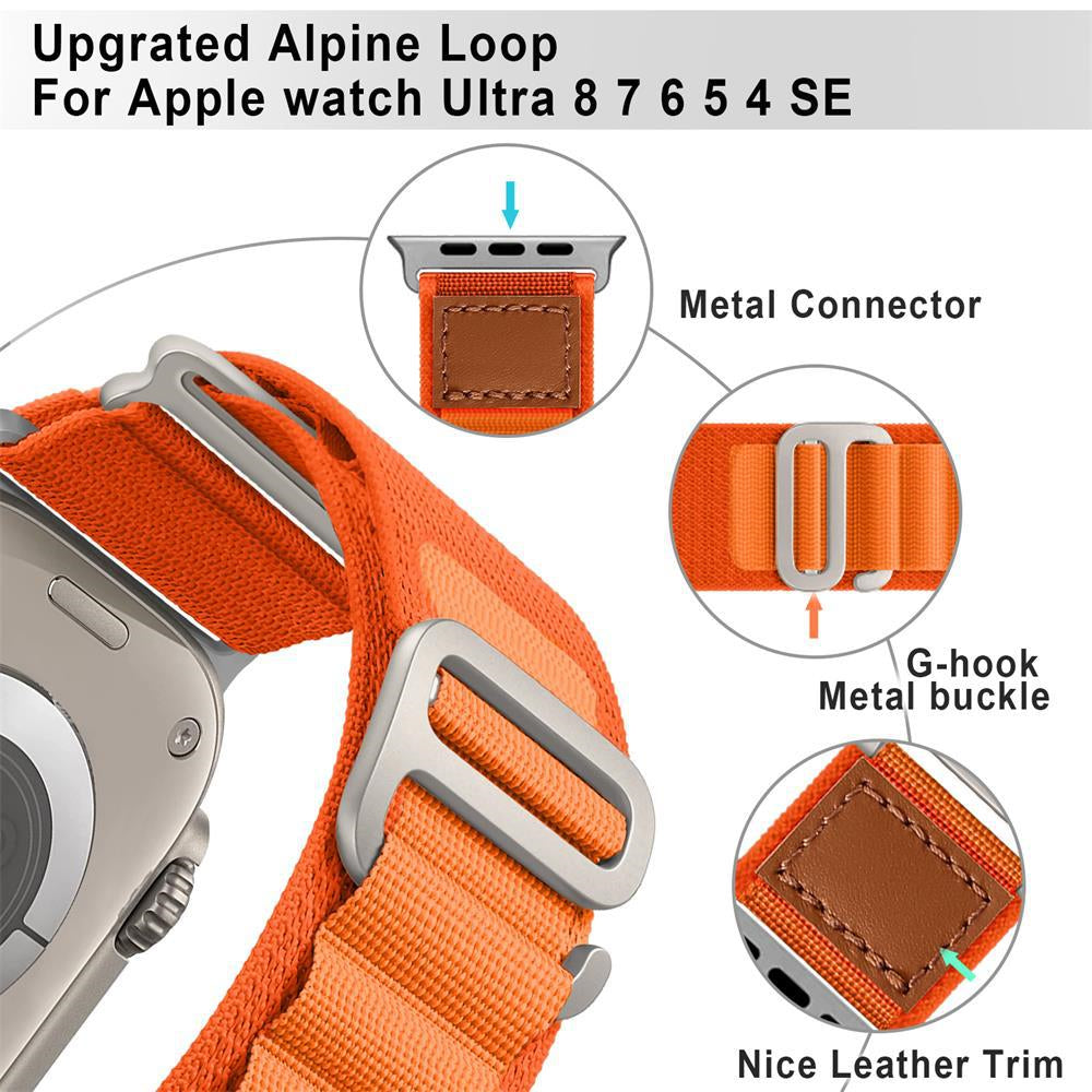 Modified Loop Back Woven Nylon Band For Apple Watch