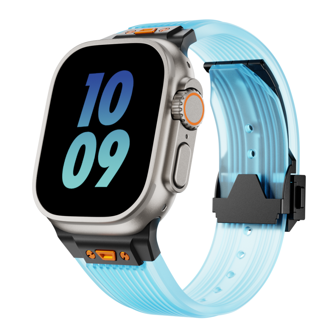 #Color_Black Adapter-Transparent Blue Band