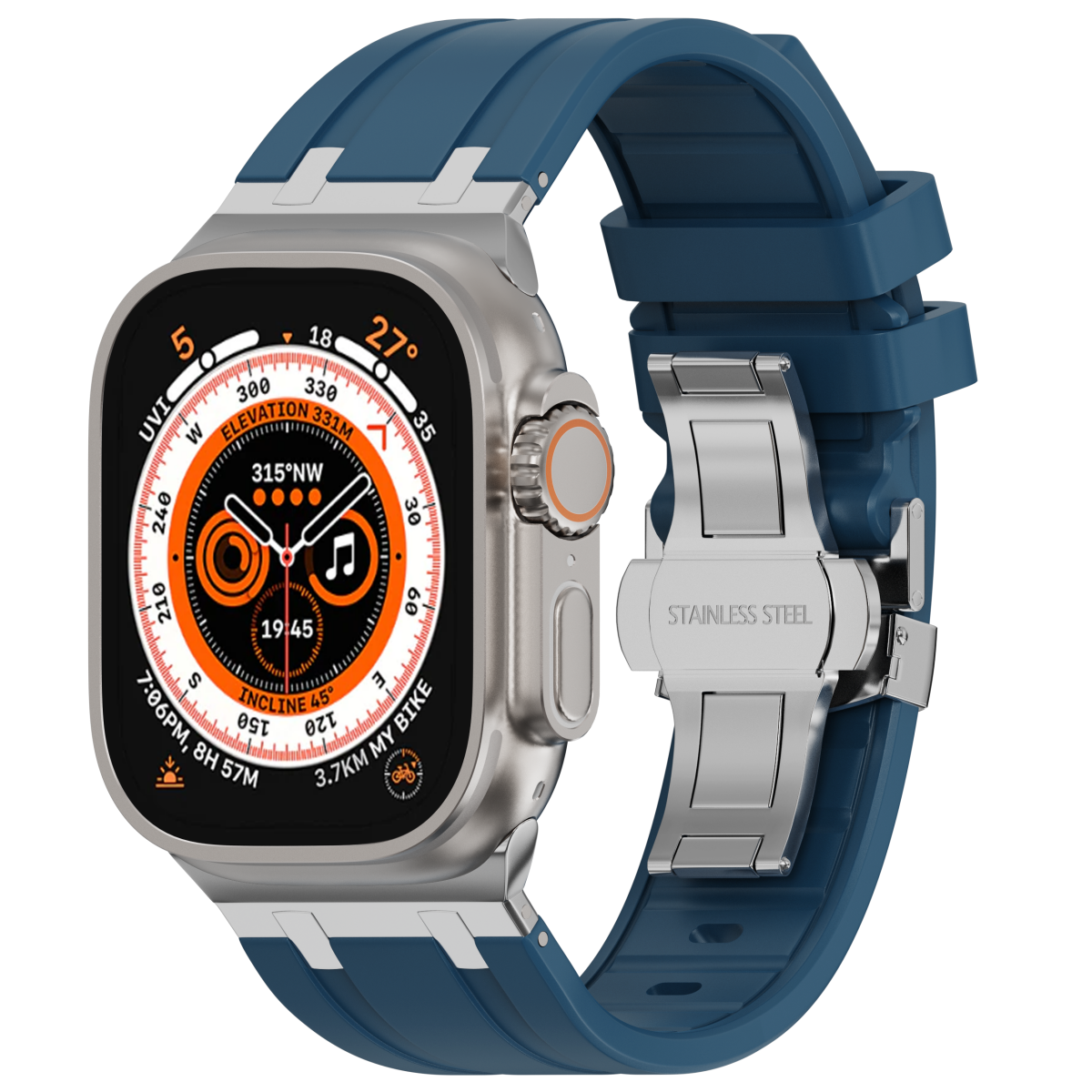 Luxuriöses AP-Silikonarmband mit Schmetterlingsschnalle für Apple Watch