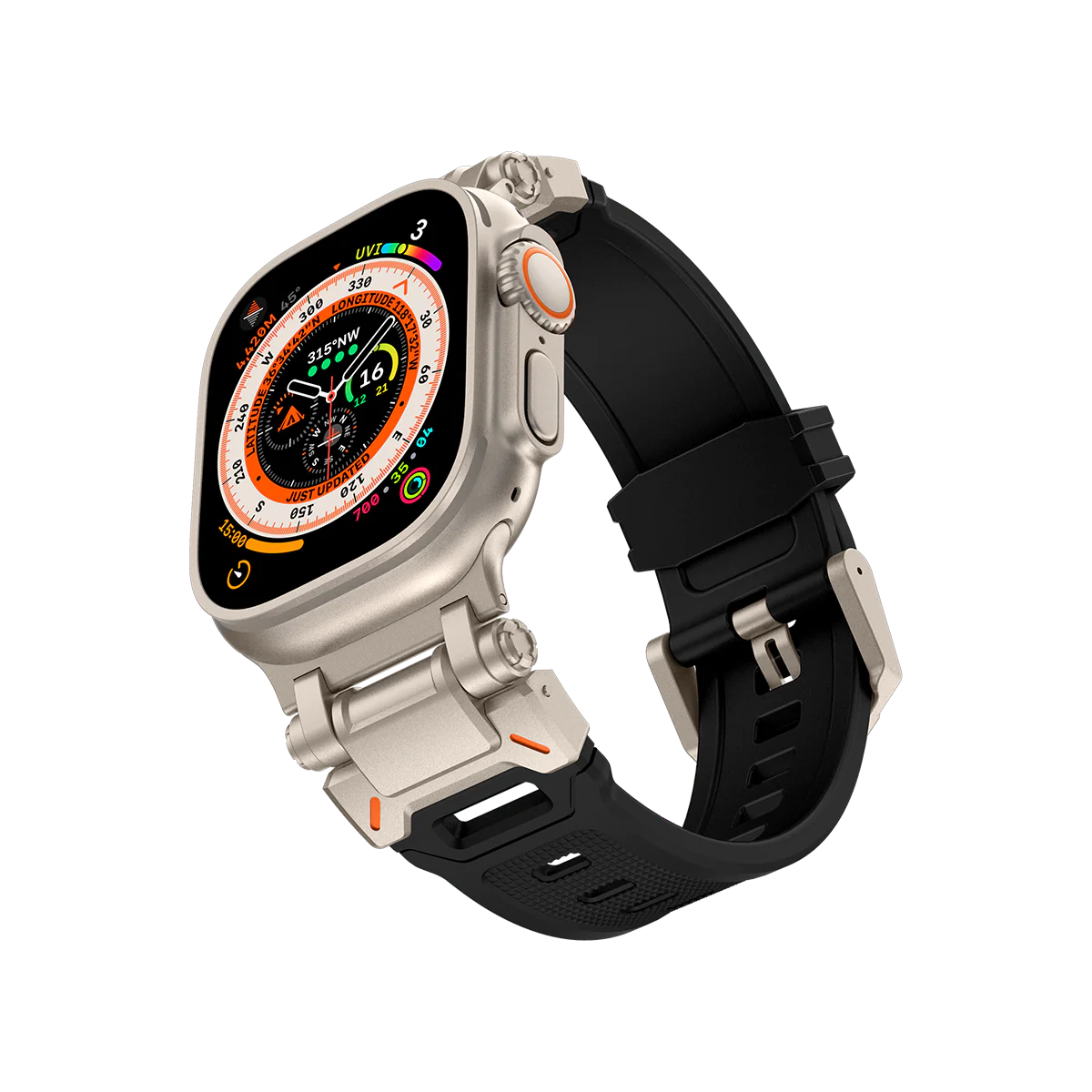 #Color_Titanium Adapter-Black Band