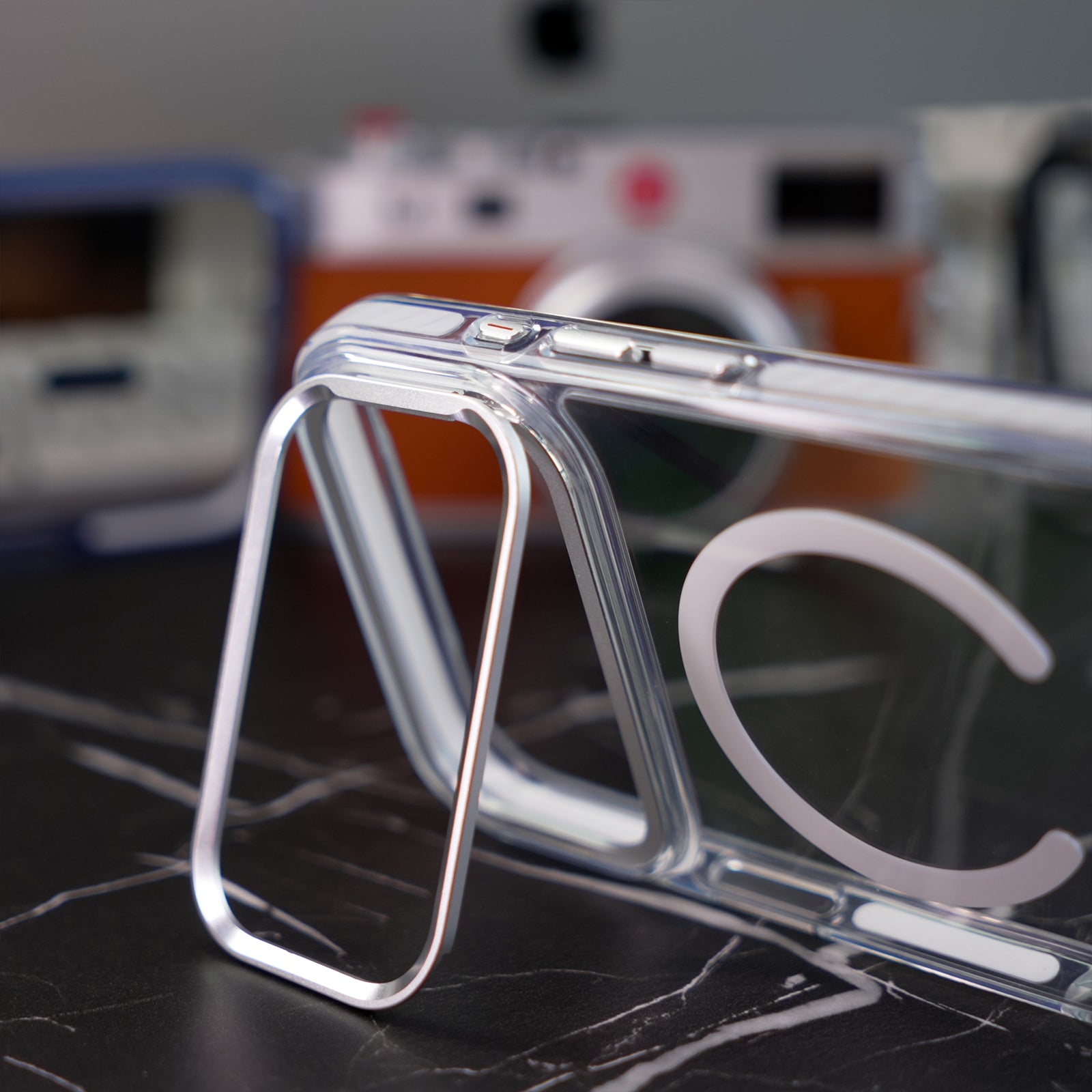 Transparent Stand Magnetic Case For iPhone
