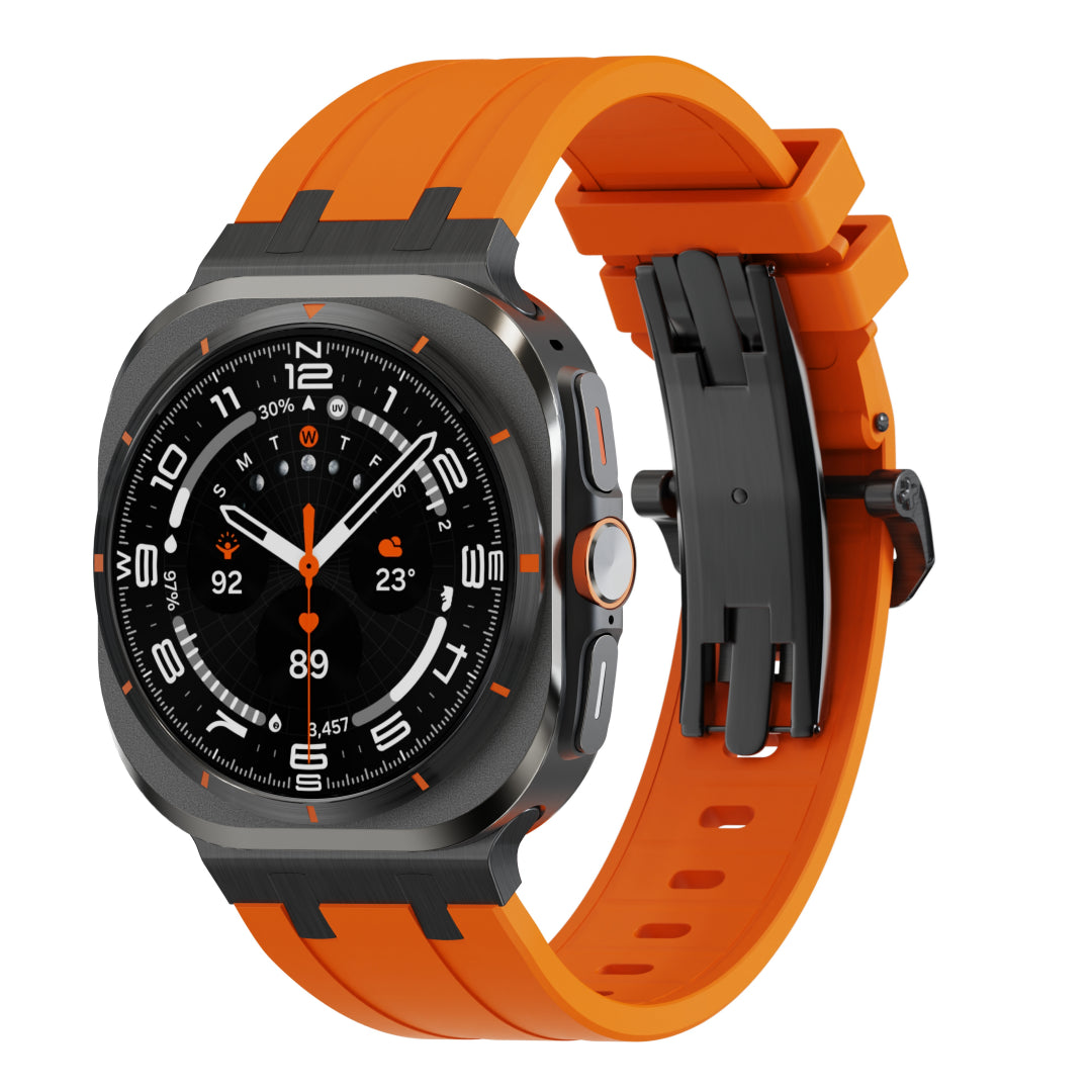 Luxuriöses AP-Silikonarmband mit Schmetterlingsschnalle für Samsung Galaxy Watch Ultra