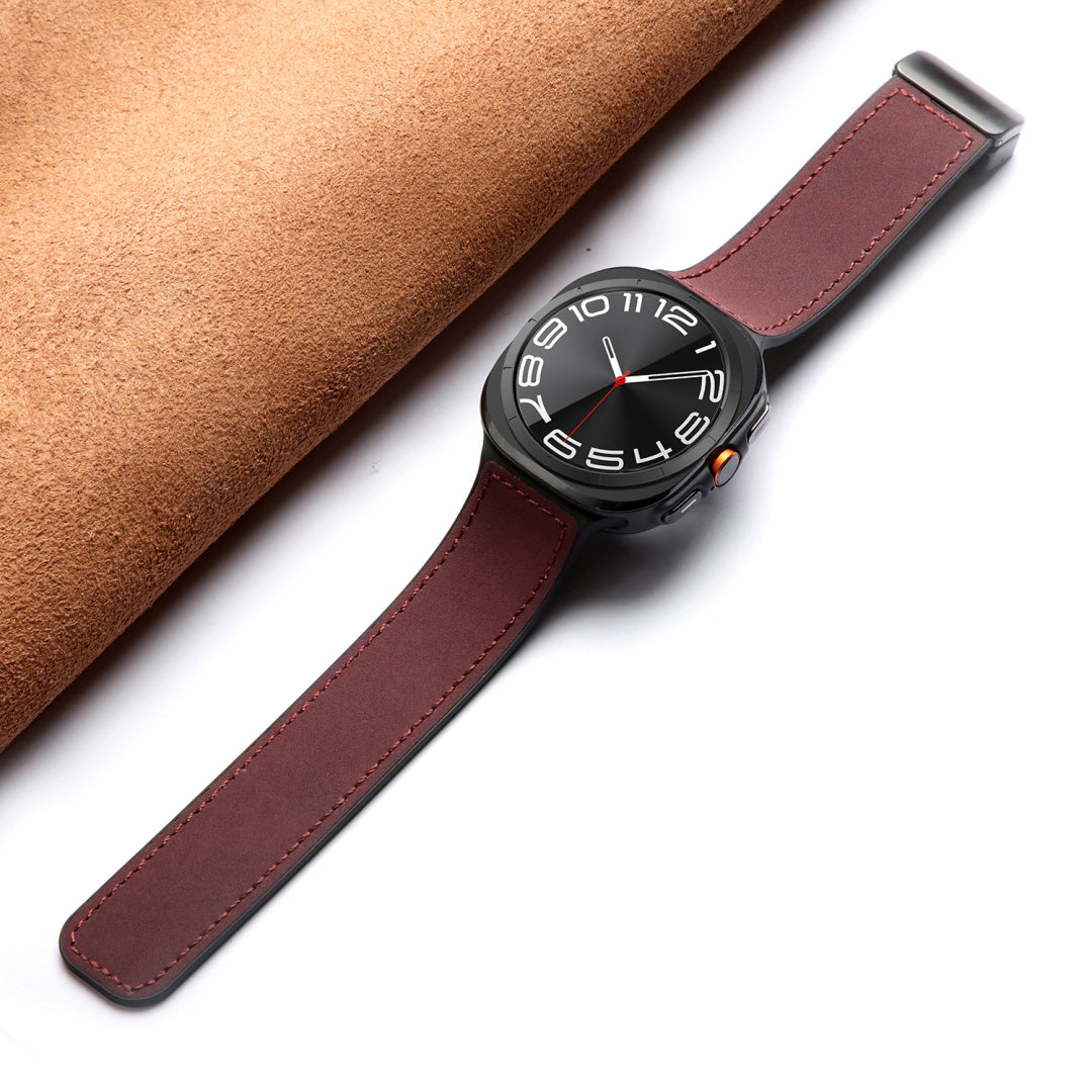 Magnetisches Leder- und Silikonarmband für Samsung Galaxy Watch Ultra