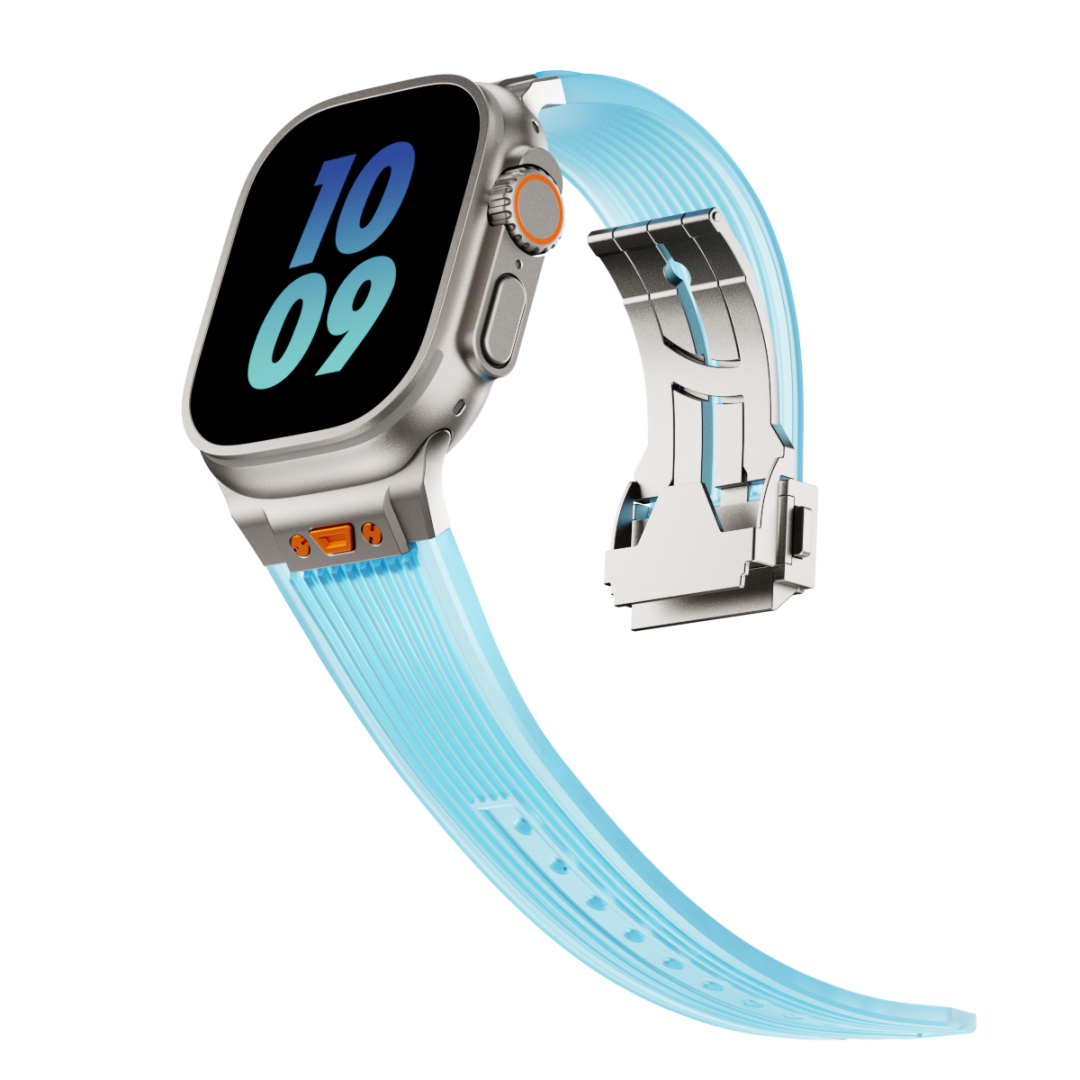 #Color_Titanium Adapter-Transparent Blue Band