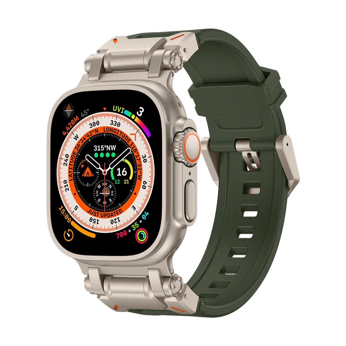 #Color_Titanium Adapter-Green Band