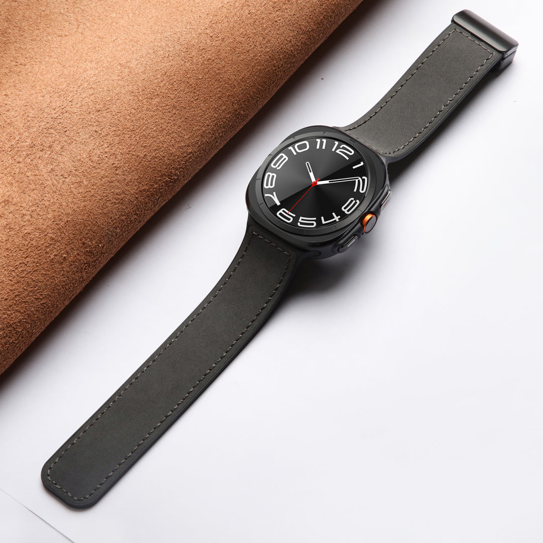 Magnetisches Leder- und Silikonarmband für Samsung Galaxy Watch Ultra
