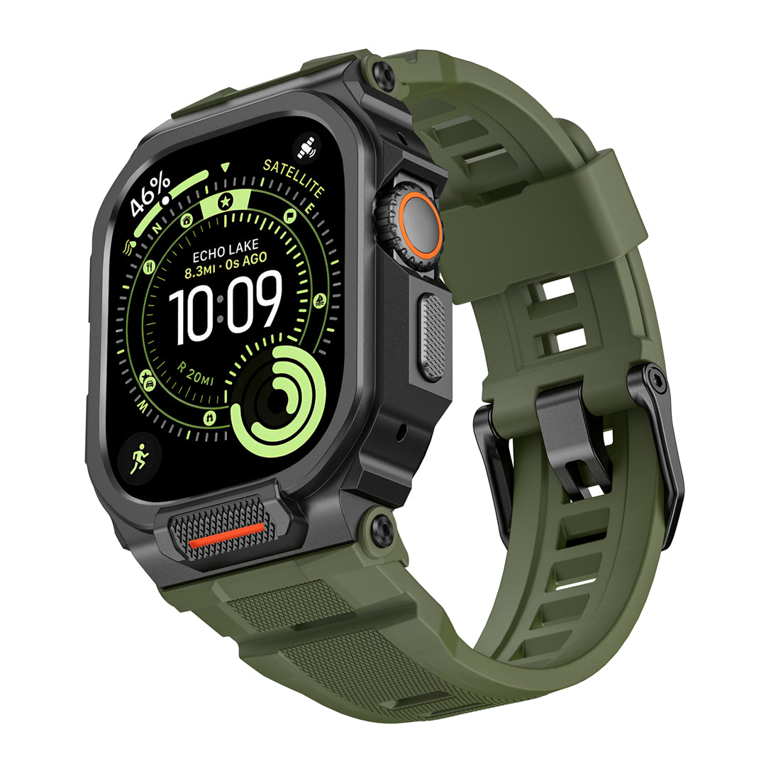 #Color_Black Case+Green Band