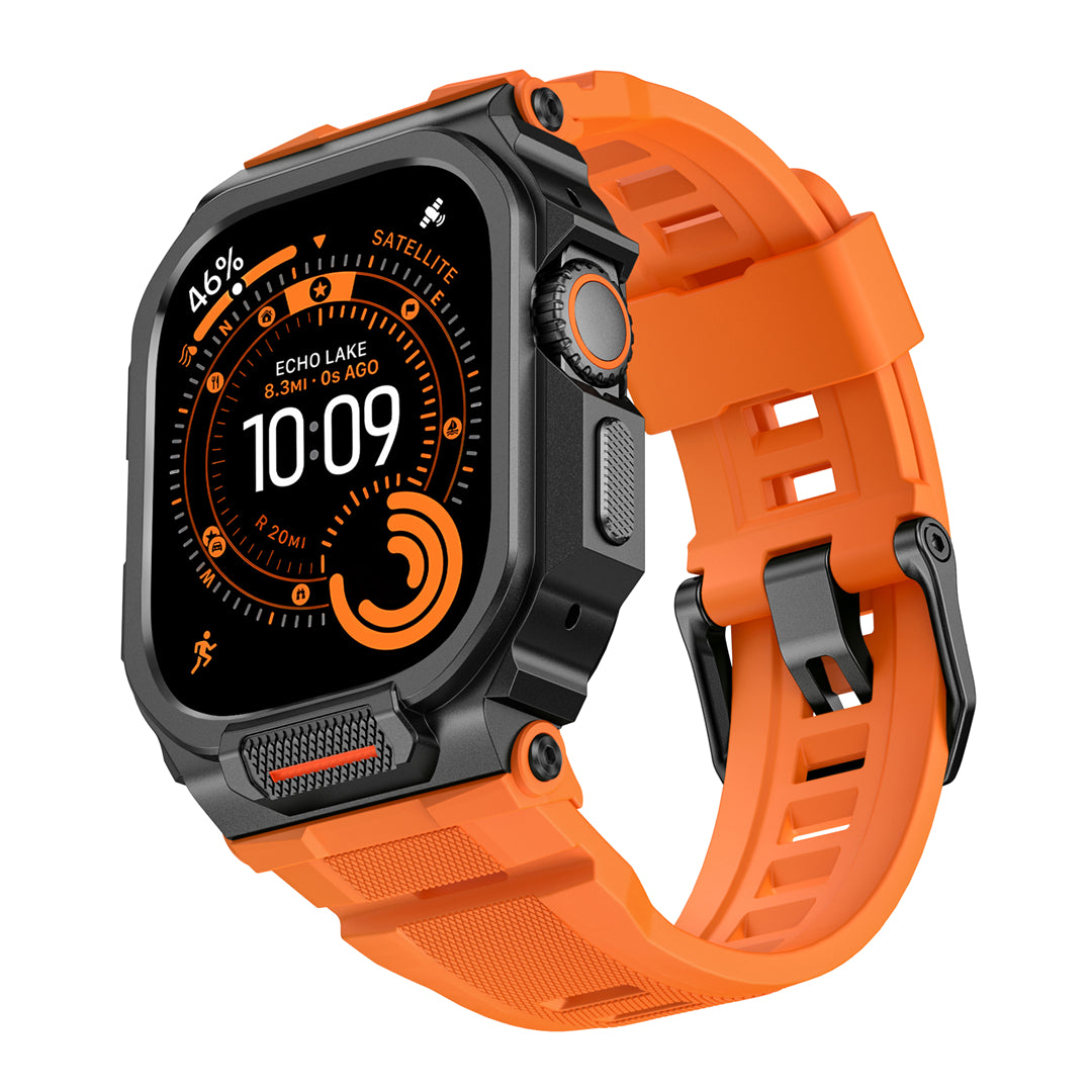 #Color_Black Case+Orange Band