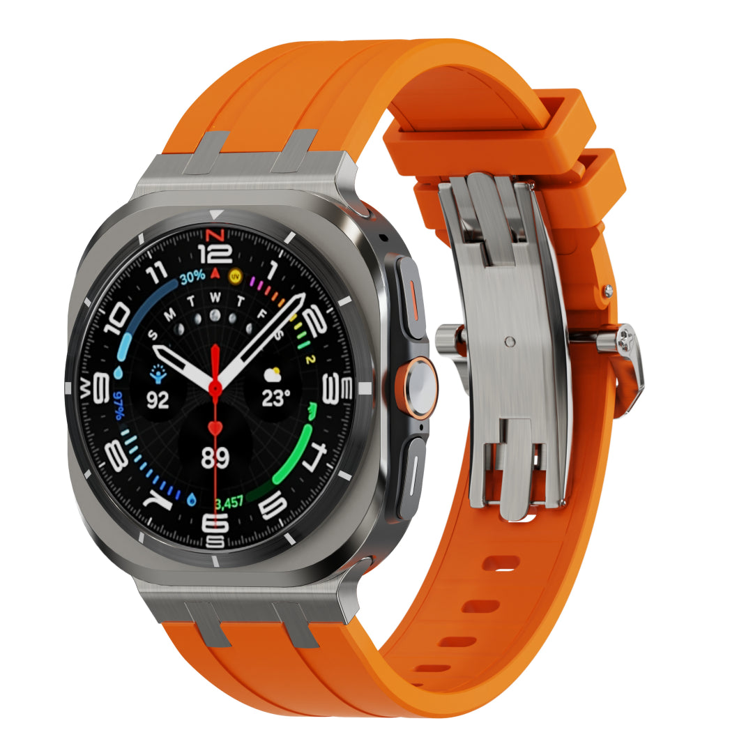 Luxuriöses AP-Silikonarmband mit Schmetterlingsschnalle für Samsung Galaxy Watch Ultra