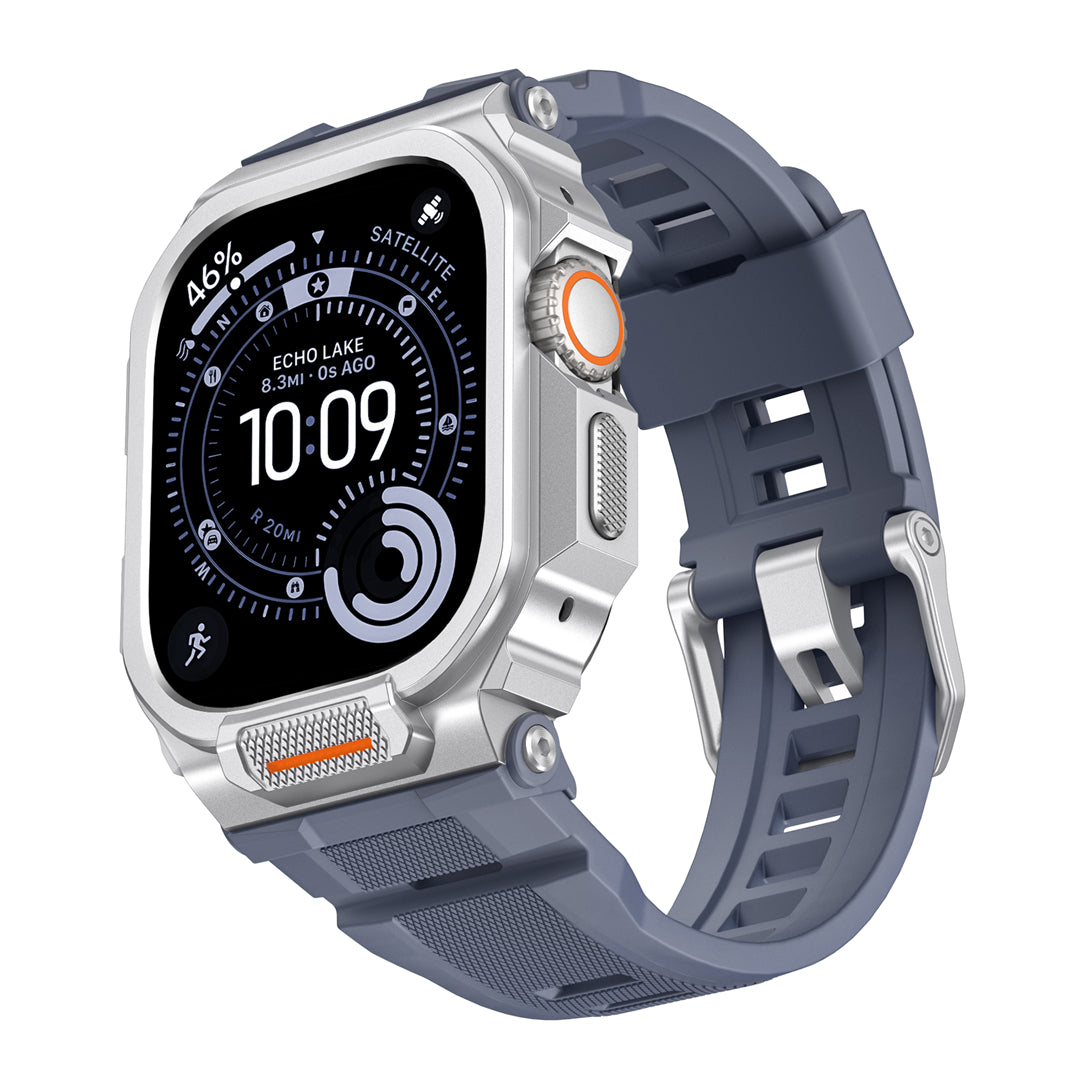 #Color_Titanium Case+Blue Gray Band