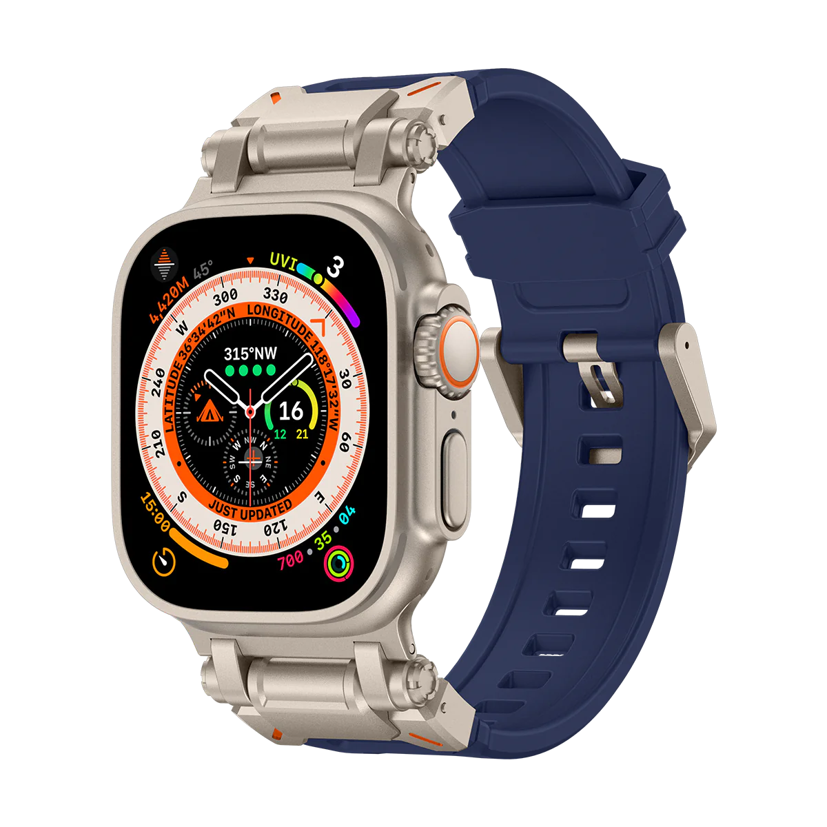 #Color_Titanium Adapter-Blue Band