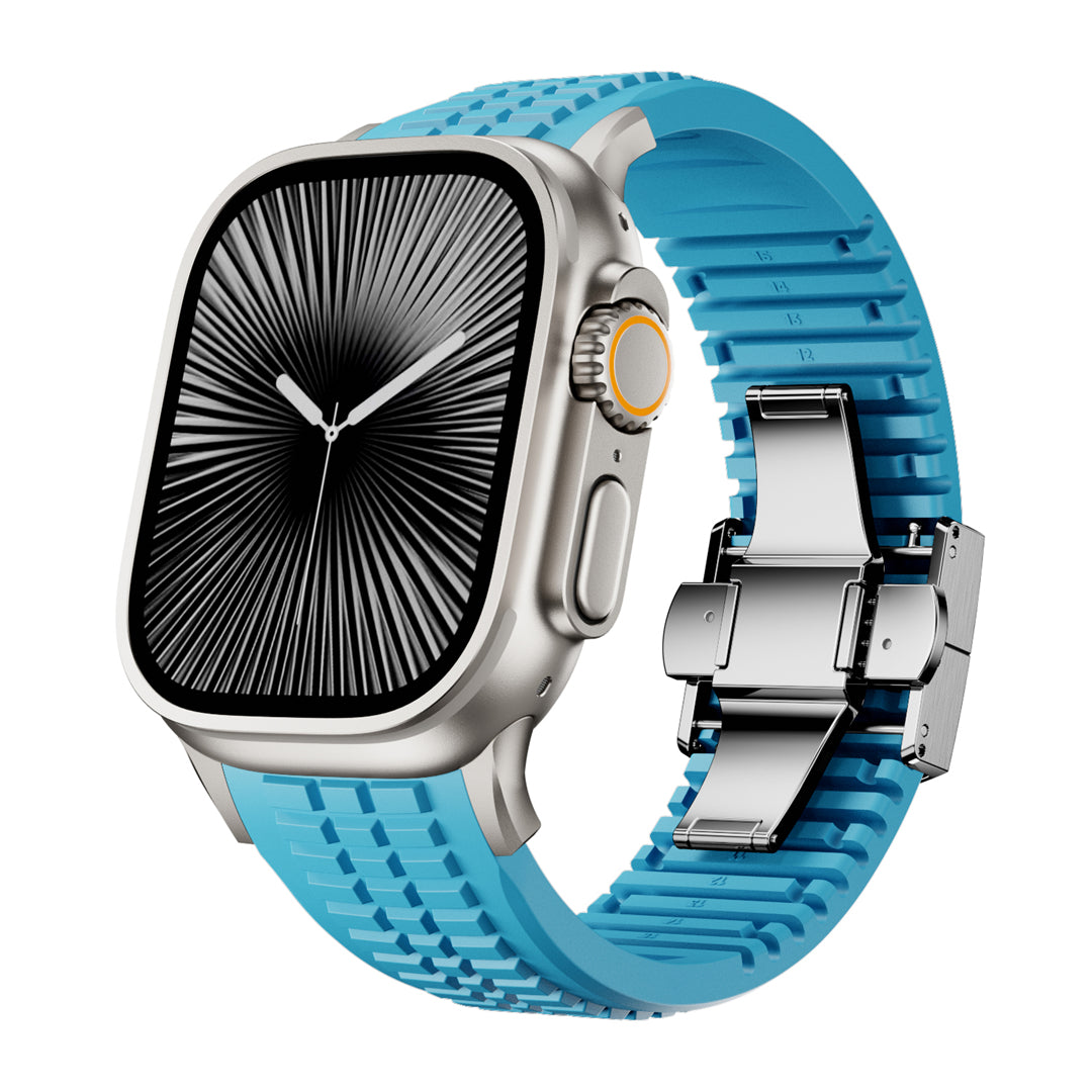 #Color_Glacier Blue Band-Silver Buckle