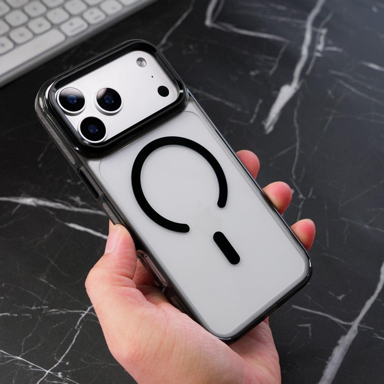 Transparent Stand Magnetic Case For iPhone
