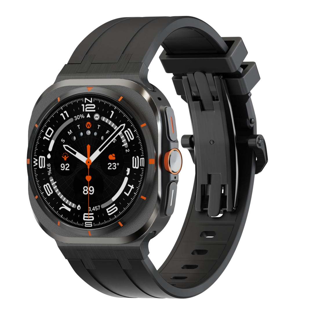 Luxuriöses AP-Silikonarmband mit Schmetterlingsschnalle für Samsung Galaxy Watch Ultra