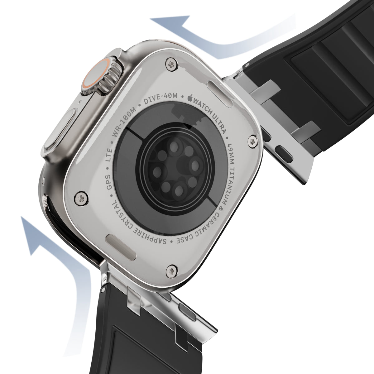 Correa de silicona con cabeza de metal AP de lujo para Apple Watch