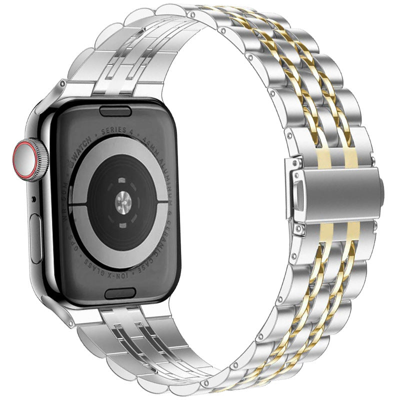 Luxury Stainless Steel Folding Buckle Band For Apple Watch