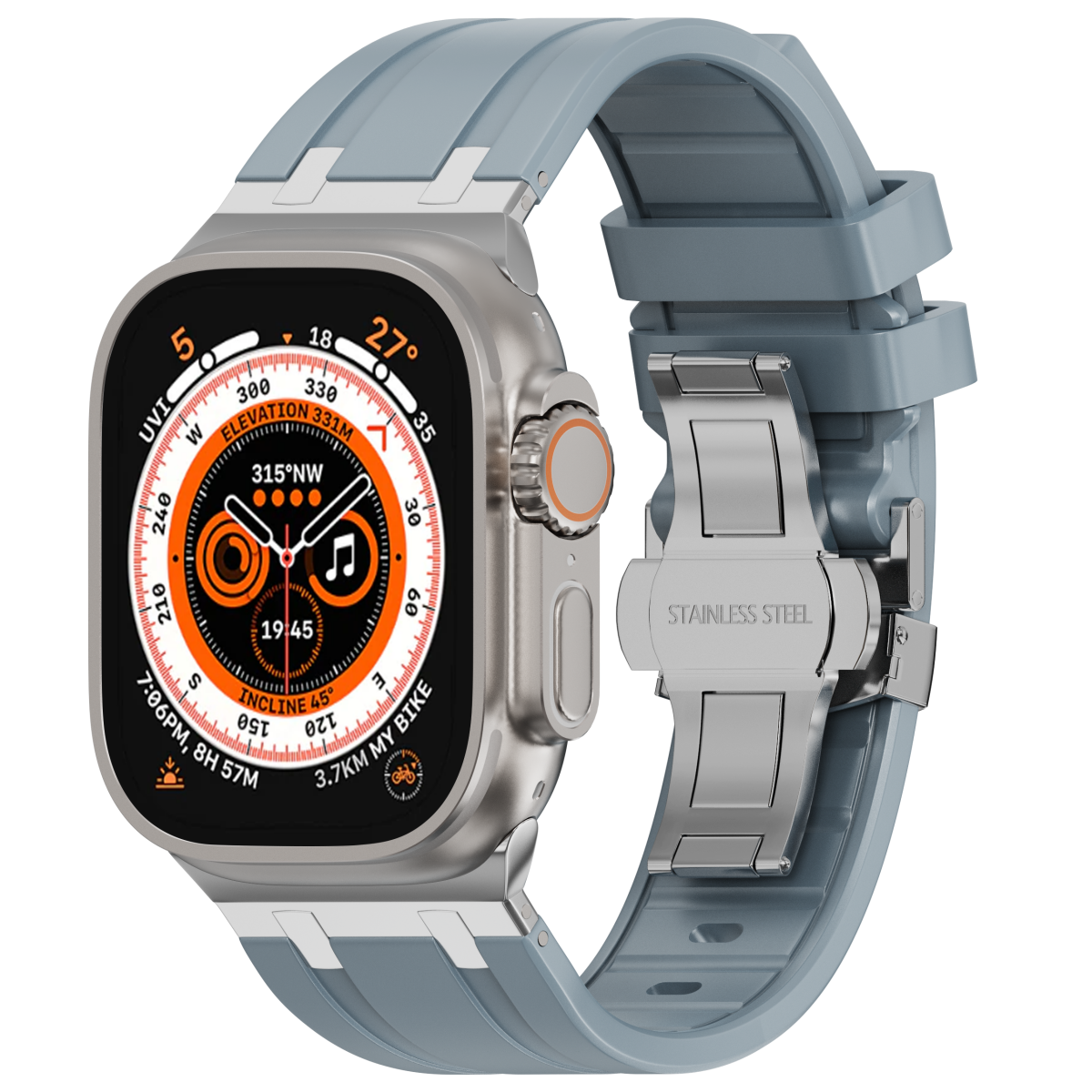 Luxuriöses AP-Silikonarmband mit Schmetterlingsschnalle für Apple Watch