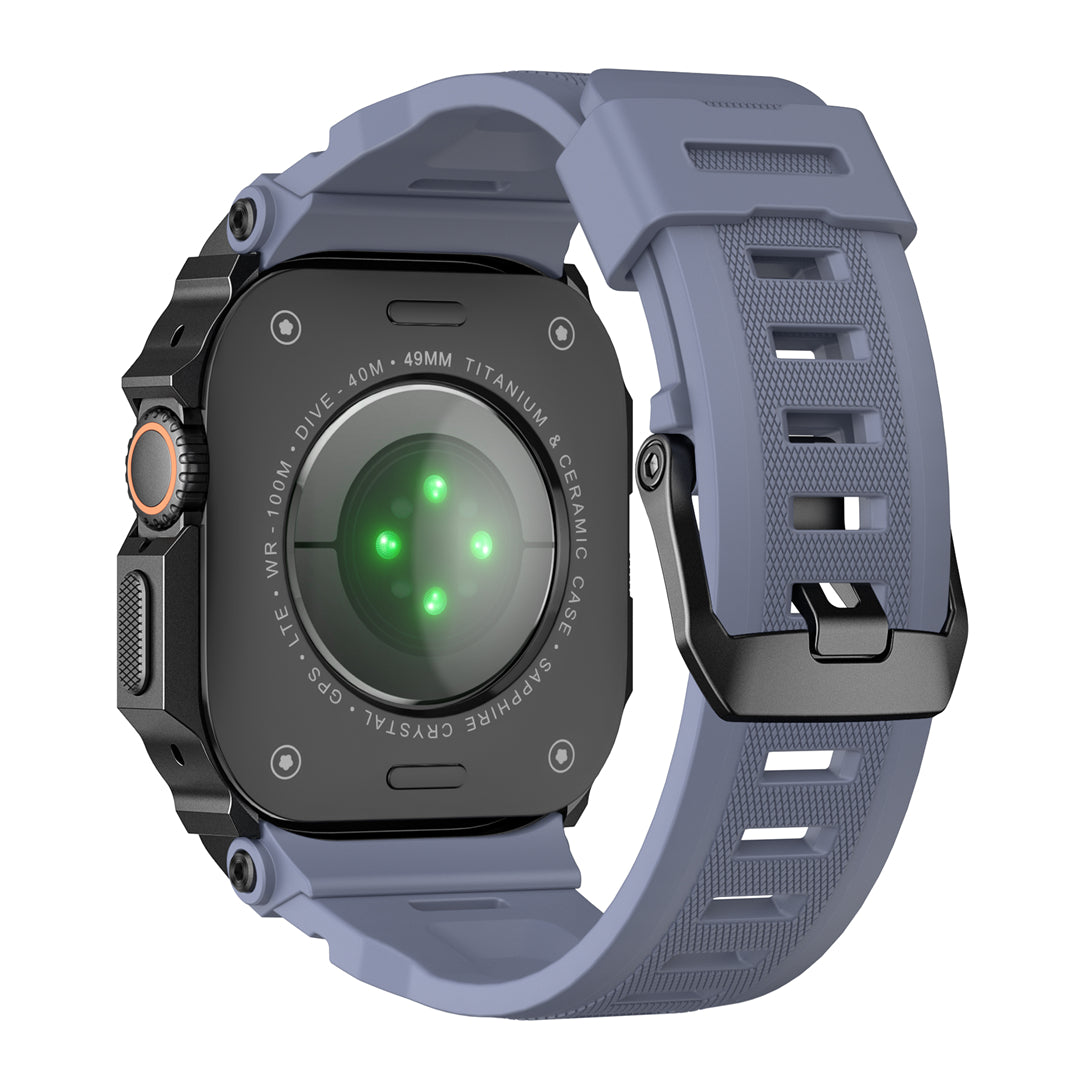 #Color_Black Case+Blue Gray Band