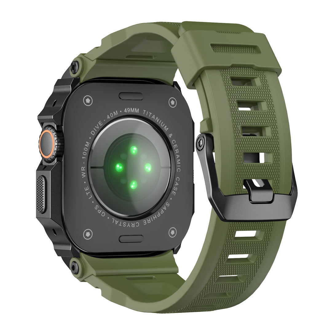#Color_Black Case+Green Band
