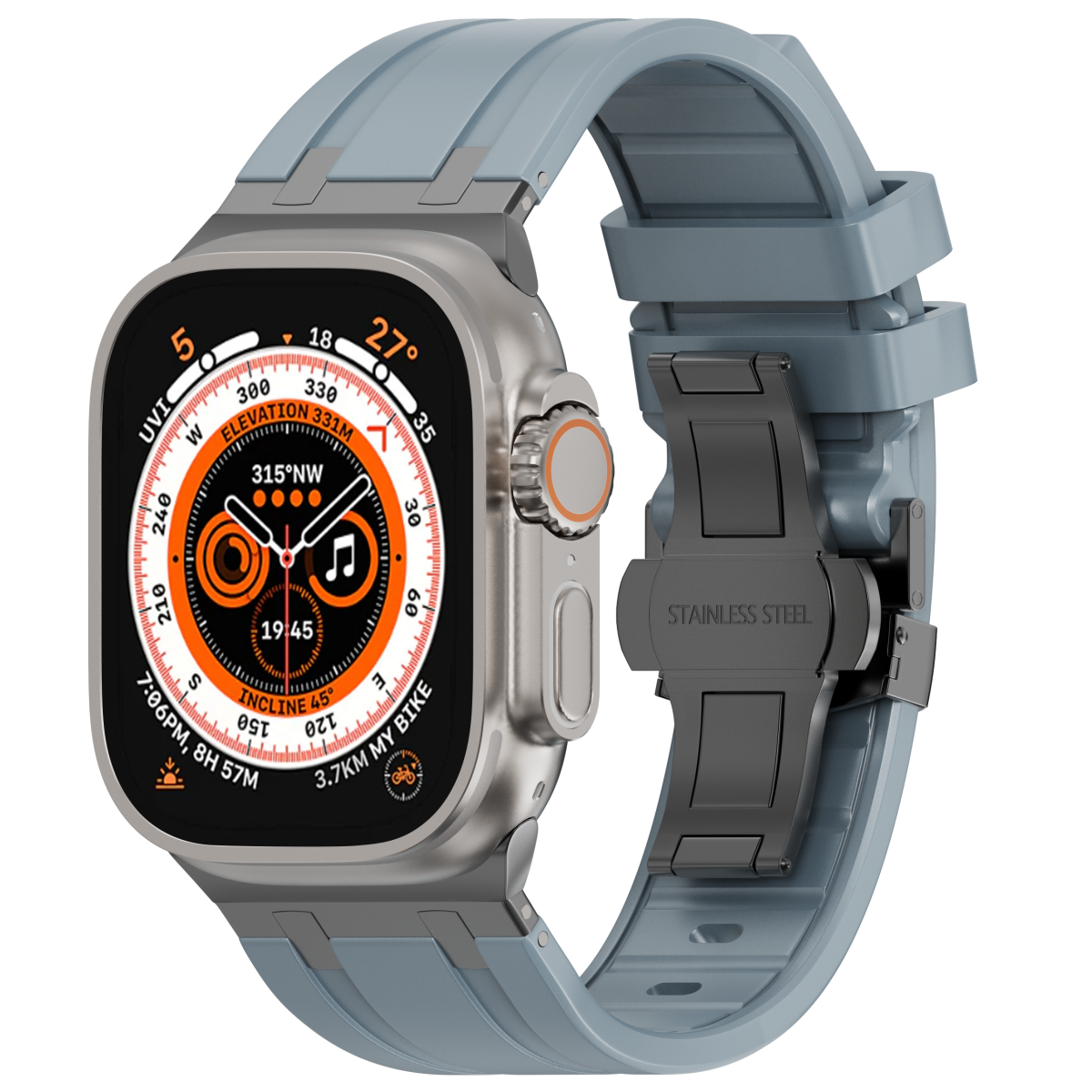 Luxuriöses AP-Silikonarmband mit Schmetterlingsschnalle für Apple Watch