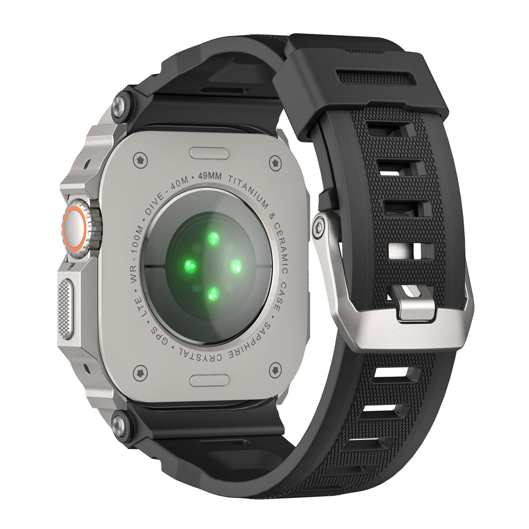 #Color_Titanium Case+Black Band