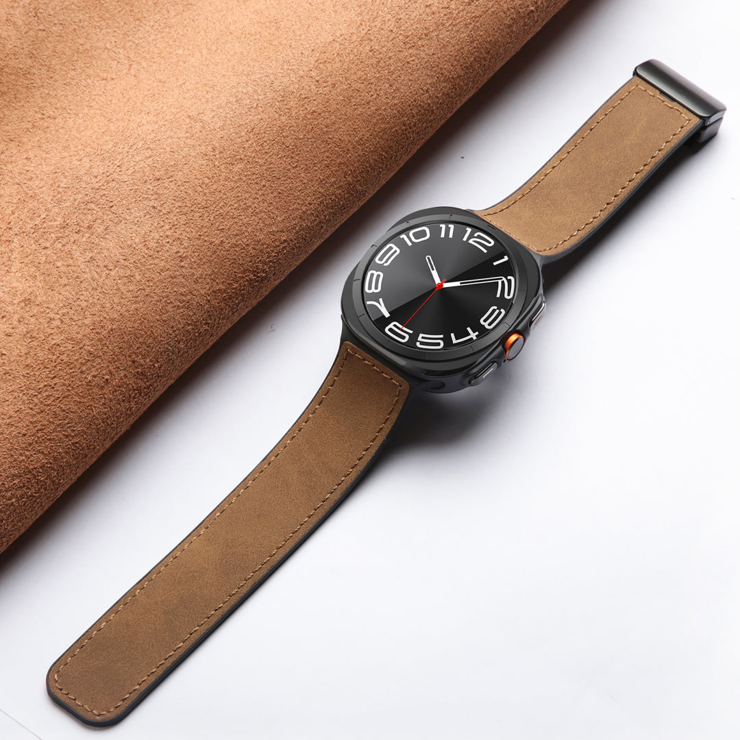 Magnetisches Leder- und Silikonarmband für Samsung Galaxy Watch Ultra