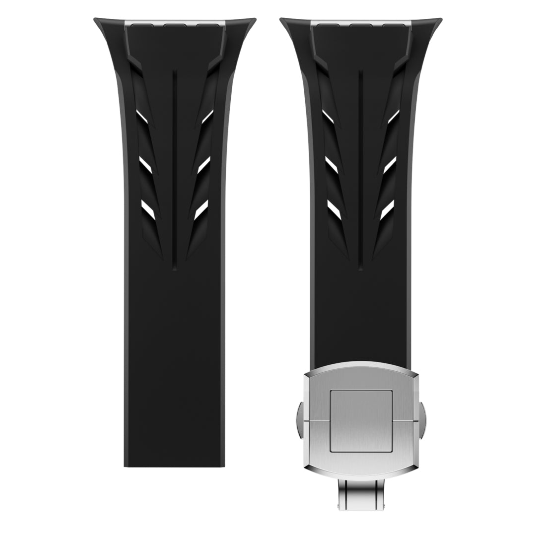 Luxury Butterfly Buckle FKM Rubber Band for Apple Watch