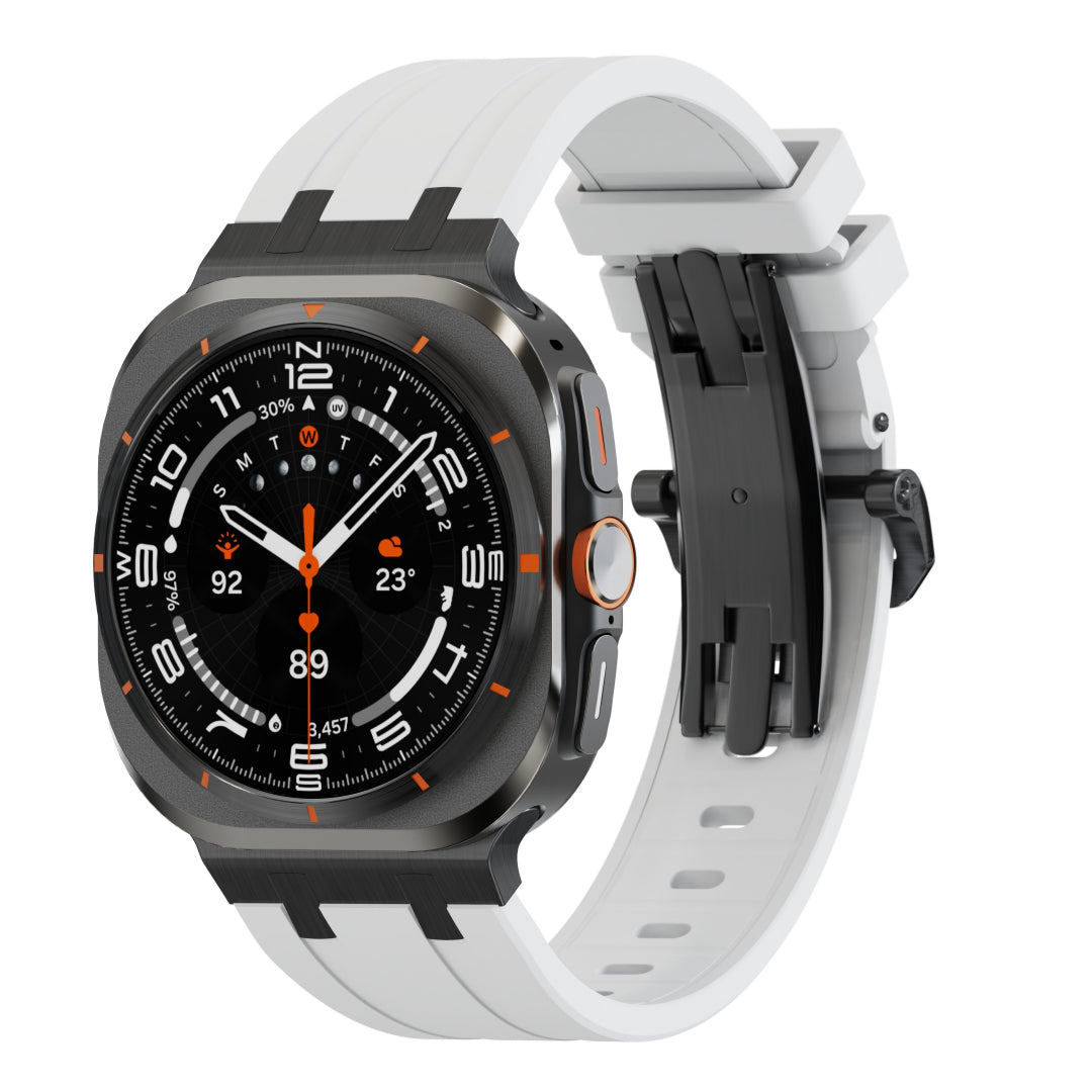 Luxuriöses AP-Silikonarmband mit Schmetterlingsschnalle für Samsung Galaxy Watch Ultra