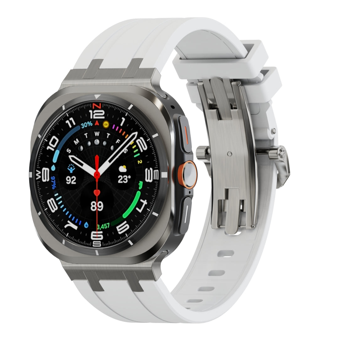 Luxuriöses AP-Silikonarmband mit Schmetterlingsschnalle für Samsung Galaxy Watch Ultra